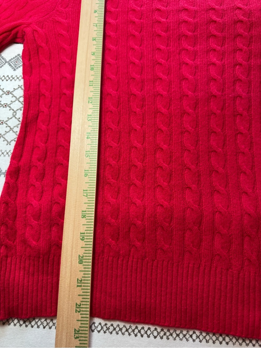 ANTONIO MELANI Red Cable-Knit 100% Cashmere Crewneck Small Sweater - Picture 3 of 6